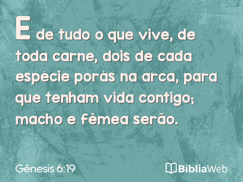 Gênesis 6:19 em imagem para compartilhar