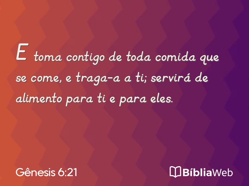 Gênesis 6:21 em imagem para compartilhar