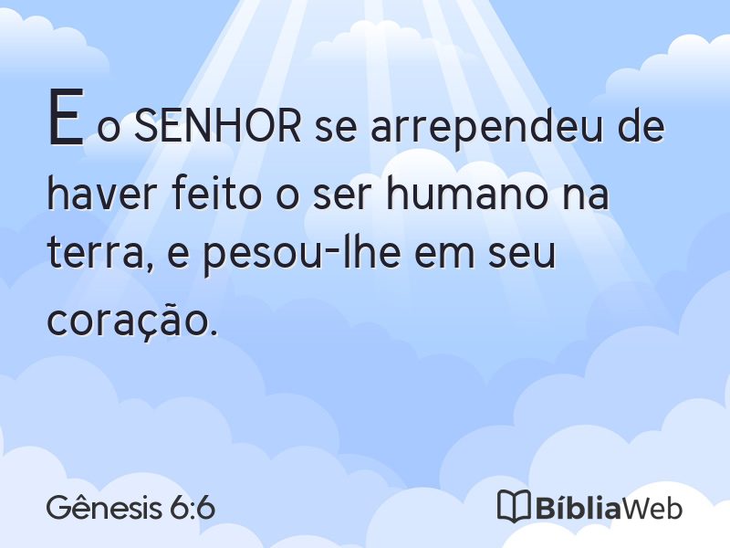 Gênesis 6:6 em imagem para compartilhar