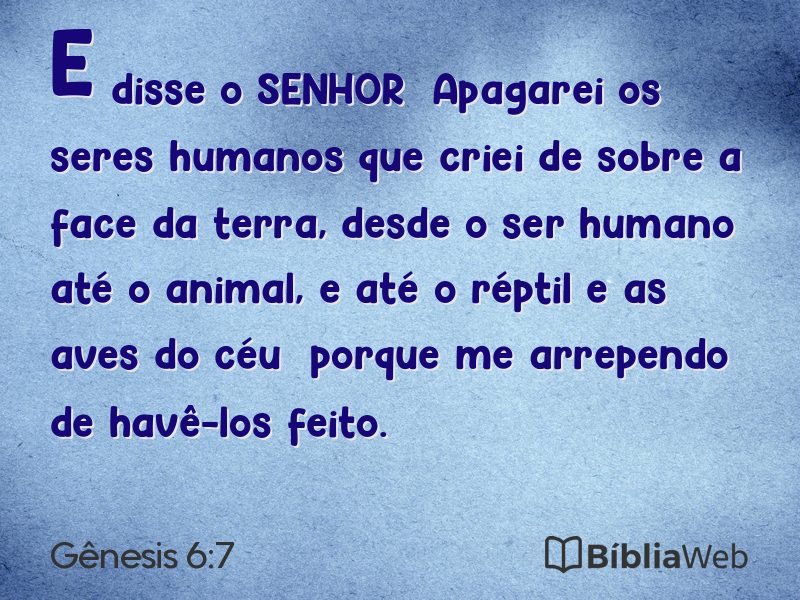Gênesis 6:7 em imagem para compartilhar
