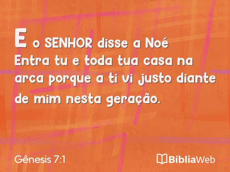 Gênesis 7:1 em imagem para compartilhar