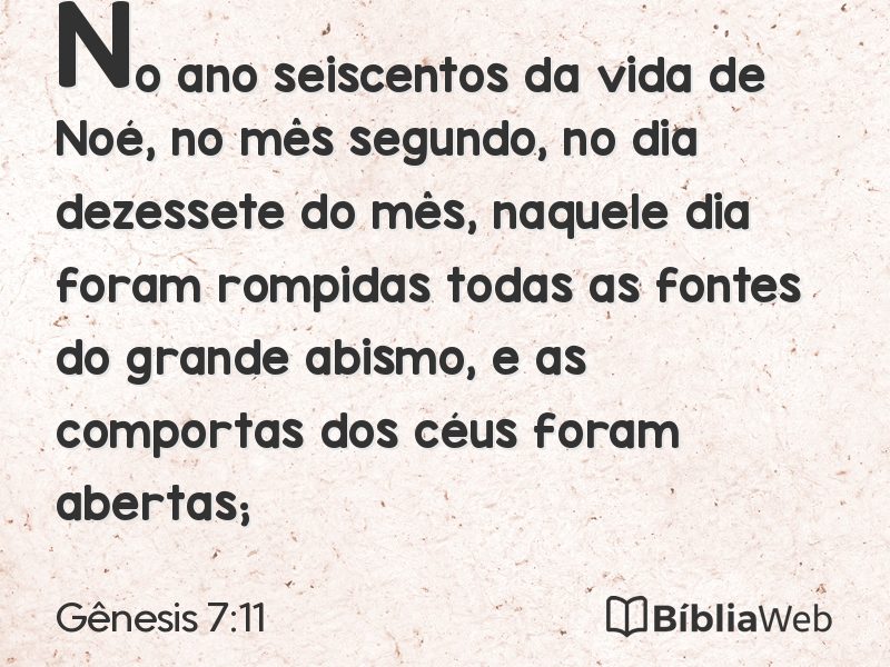 Gênesis 7:11 em imagem para compartilhar