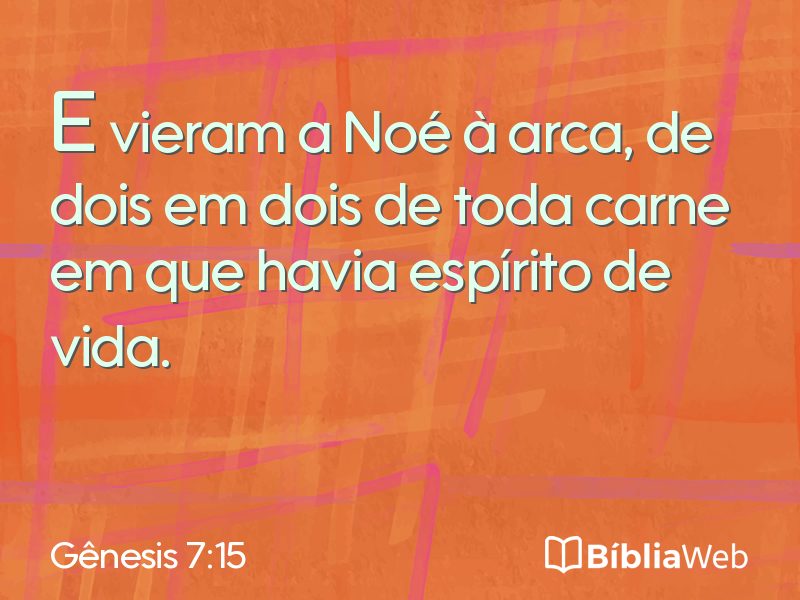Gênesis 7:15 em imagem para compartilhar