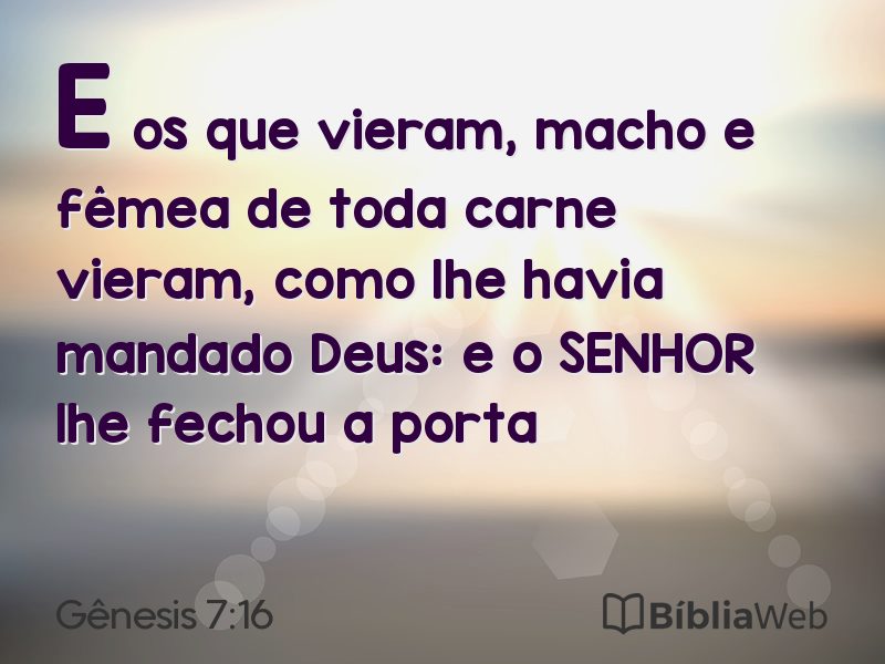Gênesis 7:16 em imagem para compartilhar