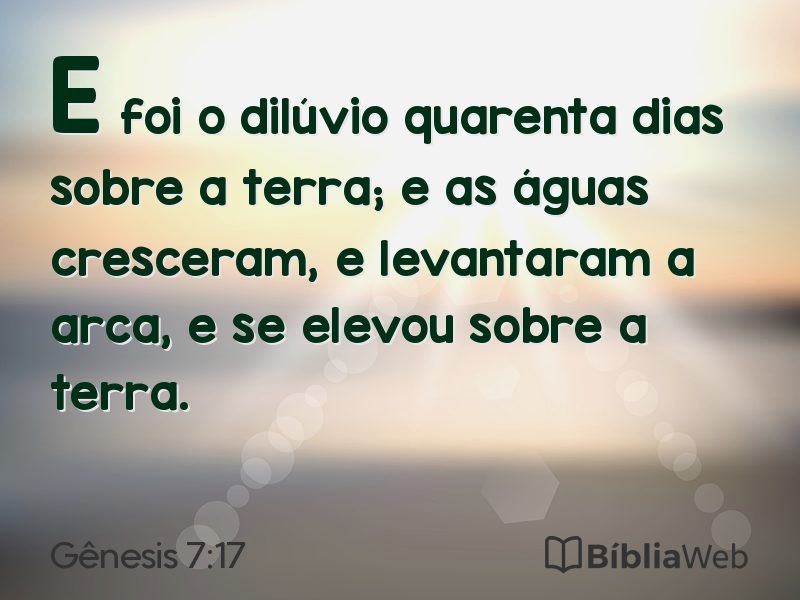 Gênesis 7:17 em imagem para compartilhar