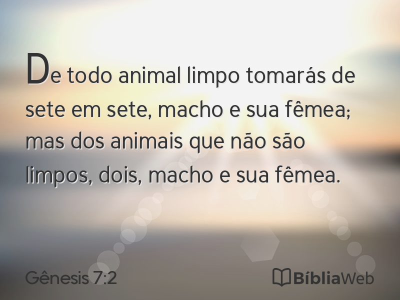 Gênesis 7:2 em imagem para compartilhar
