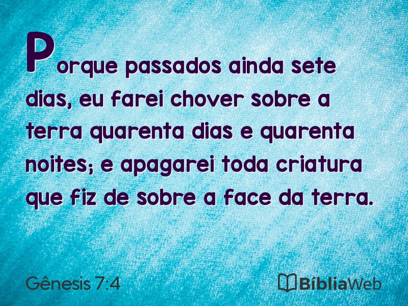 Gênesis 7:4 em imagem para compartilhar