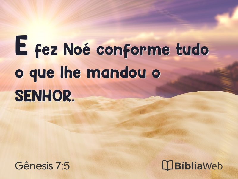 Gênesis 7:5 em imagem para compartilhar
