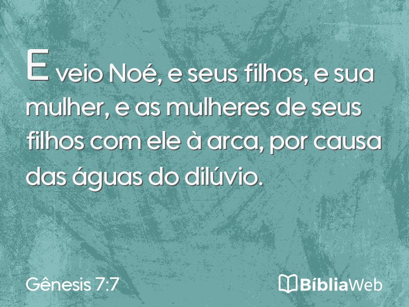 Gênesis 7:7 em imagem para compartilhar