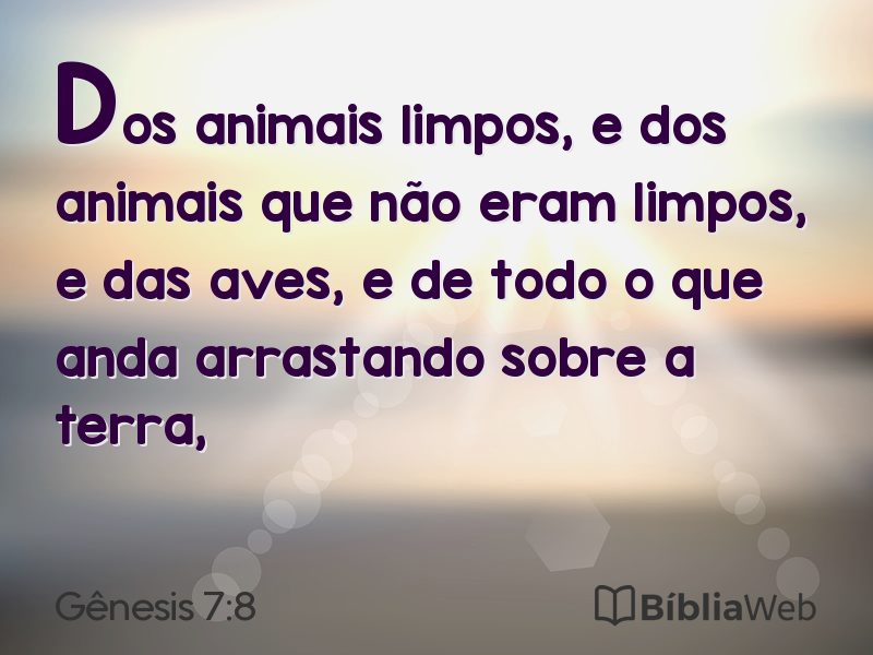 Gênesis 7:8 em imagem para compartilhar