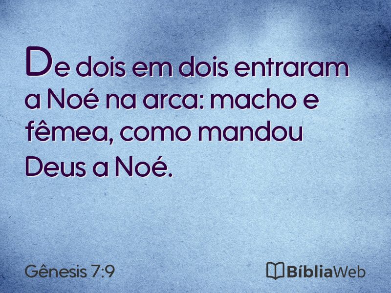 Gênesis 7:9 em imagem para compartilhar