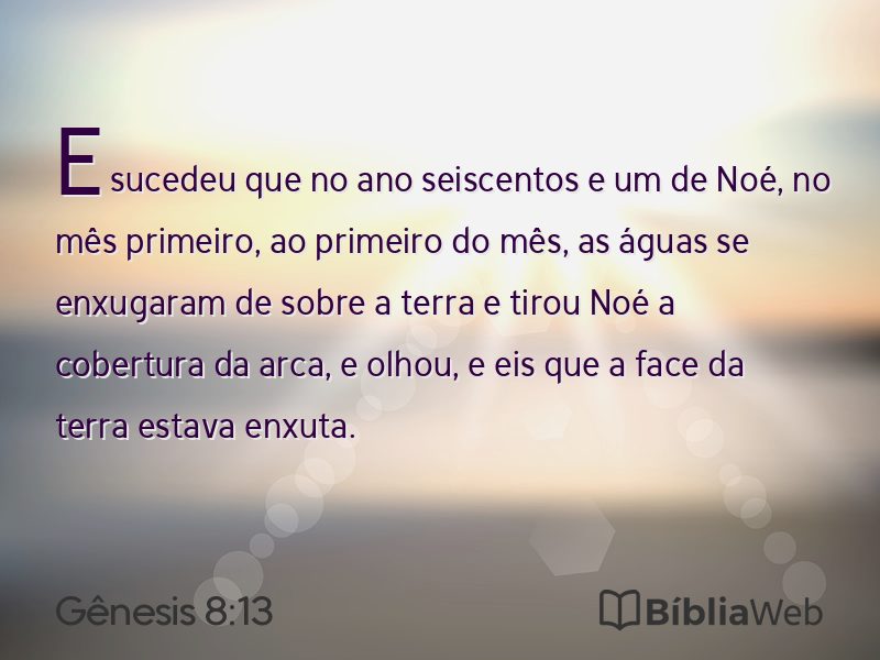 Gênesis 8:13 em imagem para compartilhar