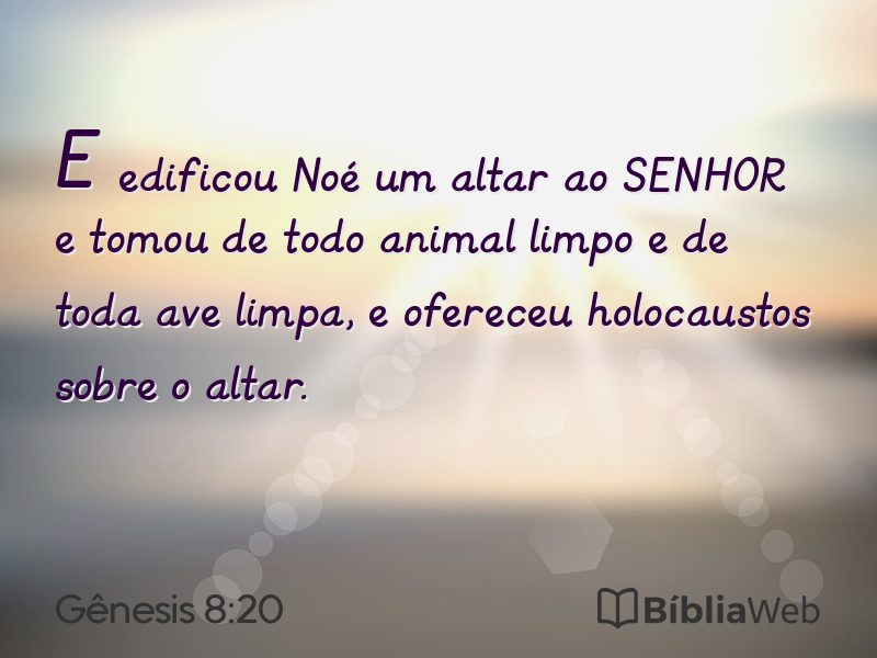 Gênesis 8:20 em imagem para compartilhar