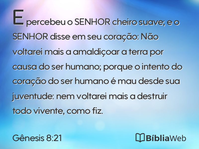 Gênesis 8:21 em imagem para compartilhar