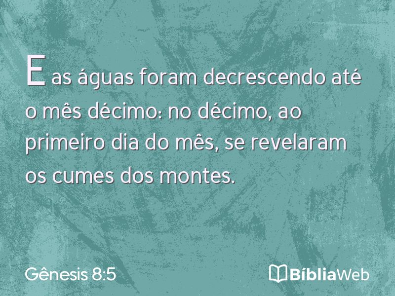 Gênesis 8:5 em imagem para compartilhar