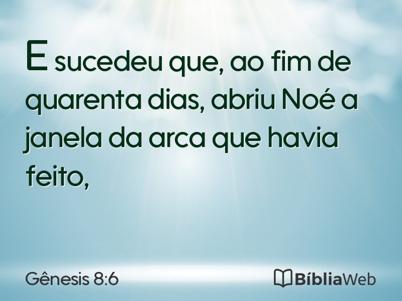 Gênesis 8:6 em imagem para compartilhar