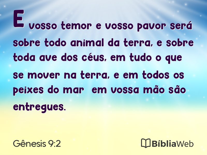 Gênesis 9:2 em imagem para compartilhar