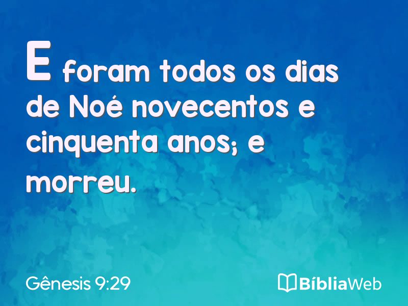 Gênesis 9:29 em imagem para compartilhar