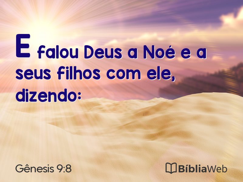 Gênesis 9:8 em imagem para compartilhar