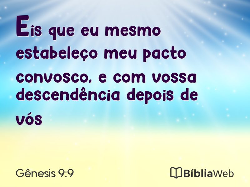 Gênesis 9:9 em imagem para compartilhar