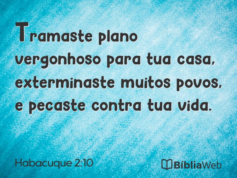 Habacuque 2:10 em imagem para compartilhar