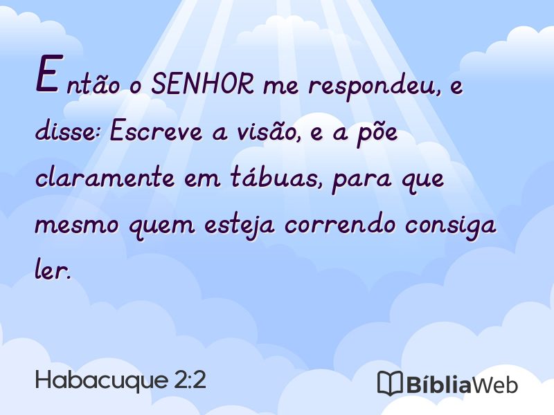 Habacuque 2:2 em imagem para compartilhar