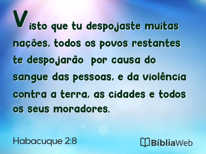 Habacuque 2:8 em imagem para compartilhar