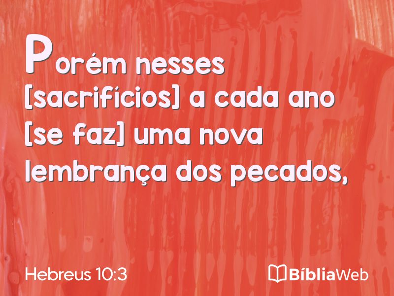 Hebreus 10:3 em imagem para compartilhar