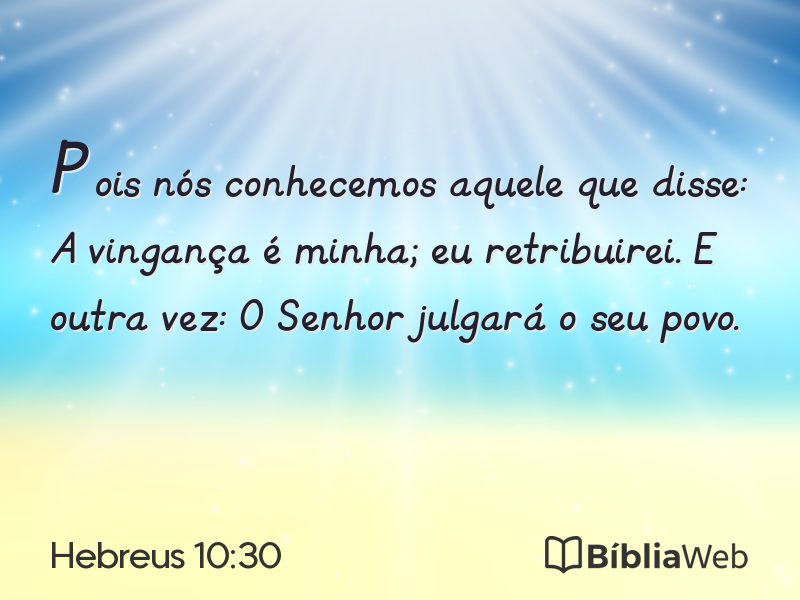 Hebreus 10:30 em imagem para compartilhar