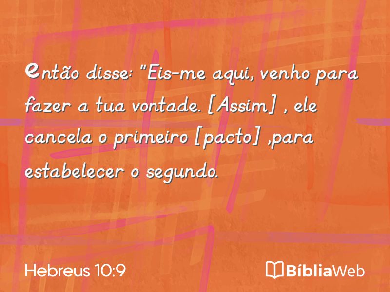 Hebreus 10:9 em imagem para compartilhar