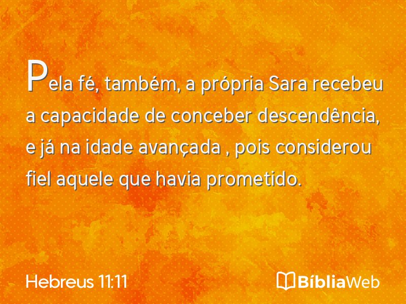 Hebreus 11:11 em imagem para compartilhar