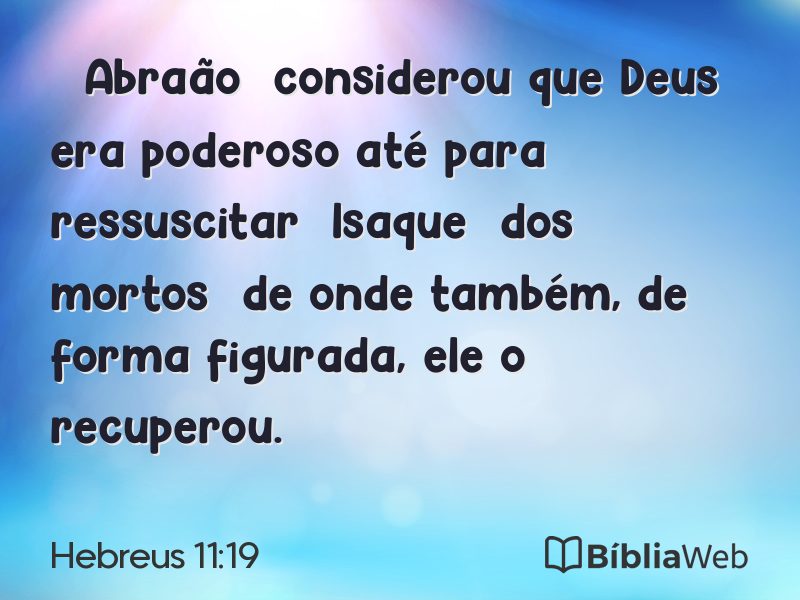Hebreus 11:19 em imagem para compartilhar