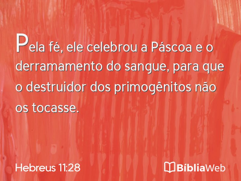 Hebreus 11:28 em imagem para compartilhar
