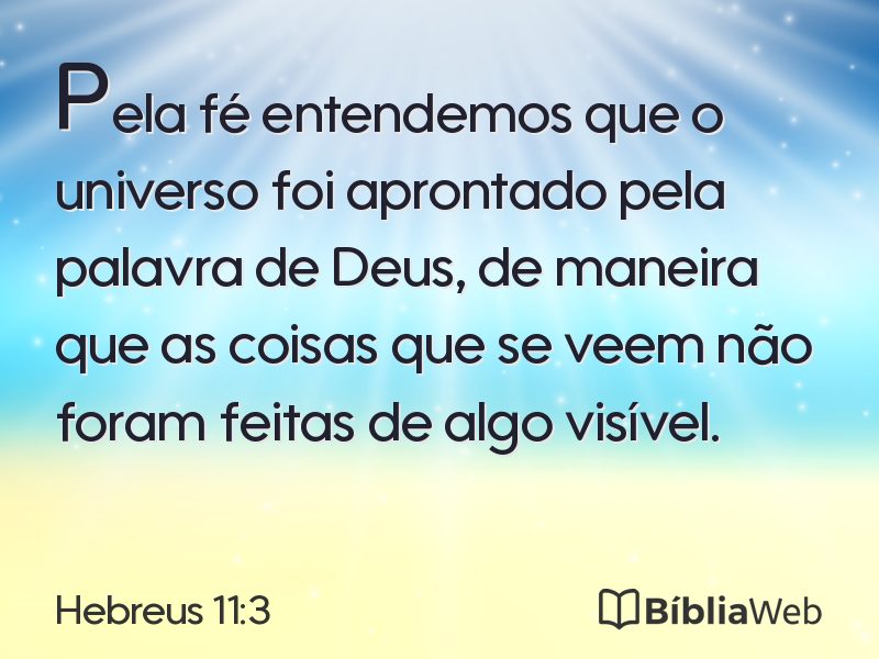 Hebreus 11:3 em imagem para compartilhar