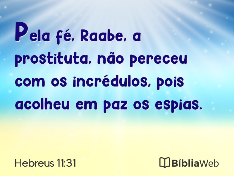 Hebreus 11:31 em imagem para compartilhar