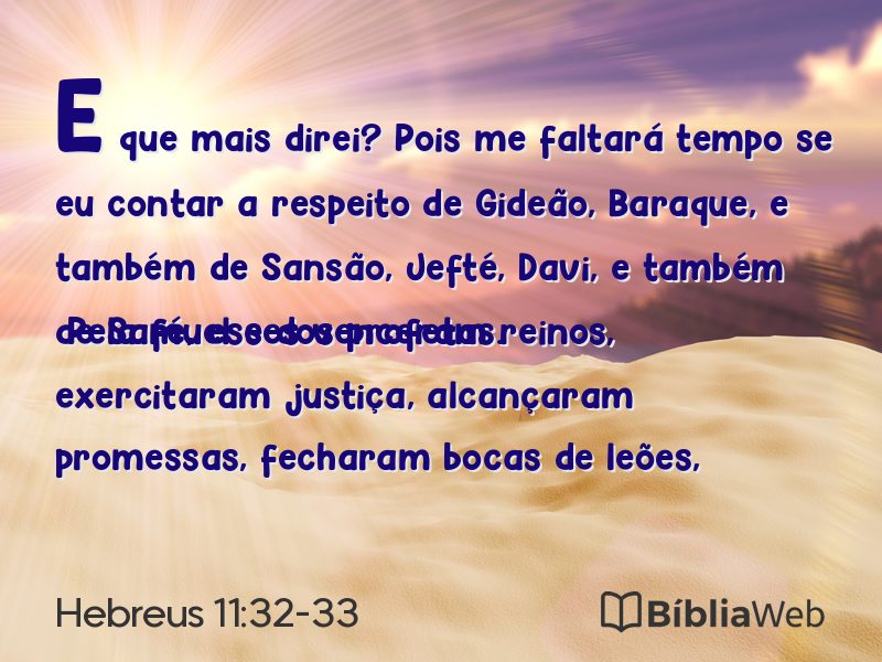 Hebreus 11:32-33 em imagem para compartilhar