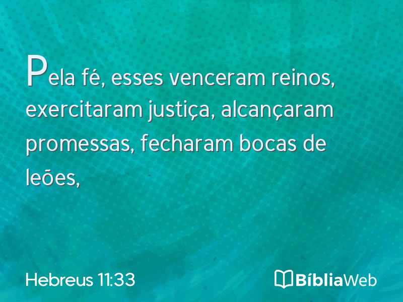 Hebreus 11:33 em imagem para compartilhar
