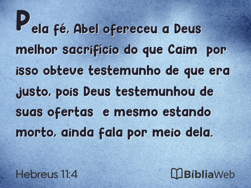 Hebreus 11:4 em imagem para compartilhar