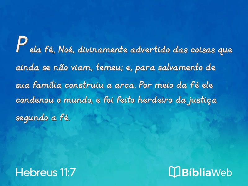 Hebreus 11:7 em imagem para compartilhar