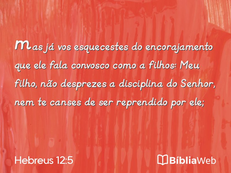 Hebreus 12:5 em imagem para compartilhar