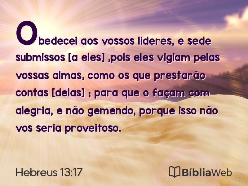 Hebreus 13:17 em imagem para compartilhar