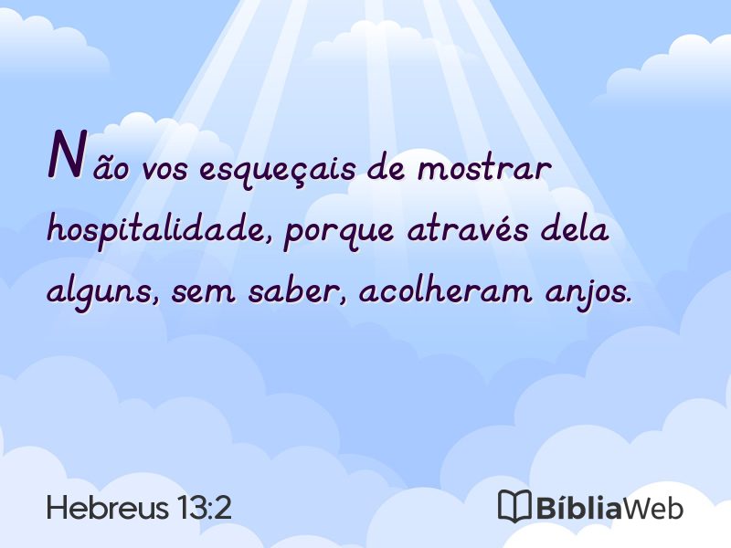 Hebreus 13:2 em imagem para compartilhar
