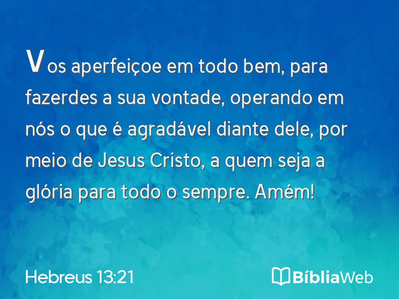 Hebreus 13:21 em imagem para compartilhar