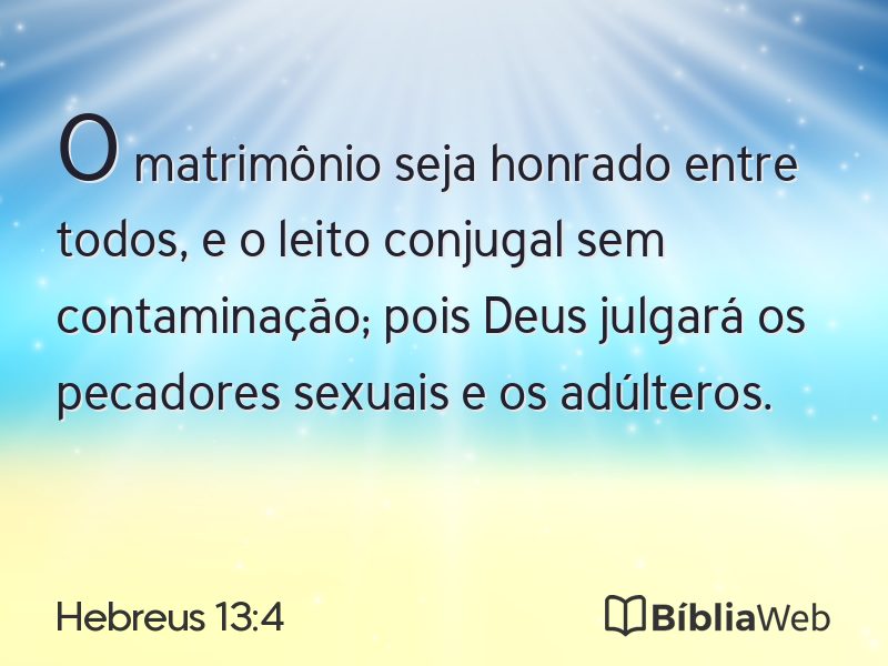 Hebreus 13:4 em imagem para compartilhar