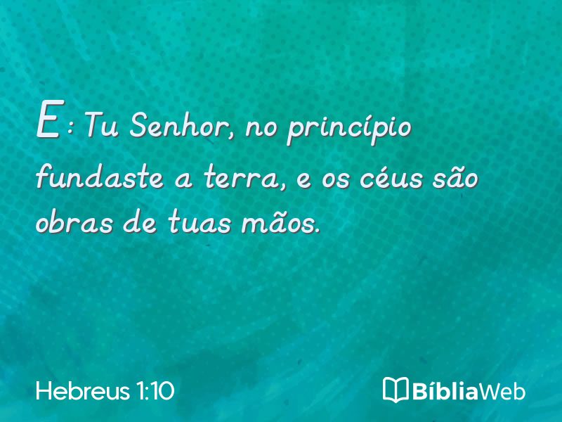 Hebreus 1:10 em imagem para compartilhar