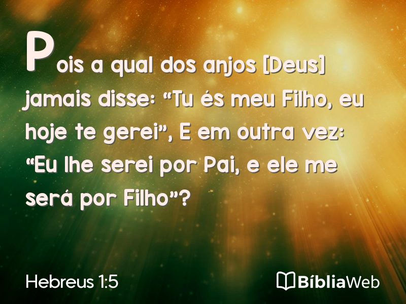 Hebreus 1:5 em imagem para compartilhar