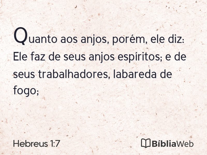 Hebreus 1:7 em imagem para compartilhar