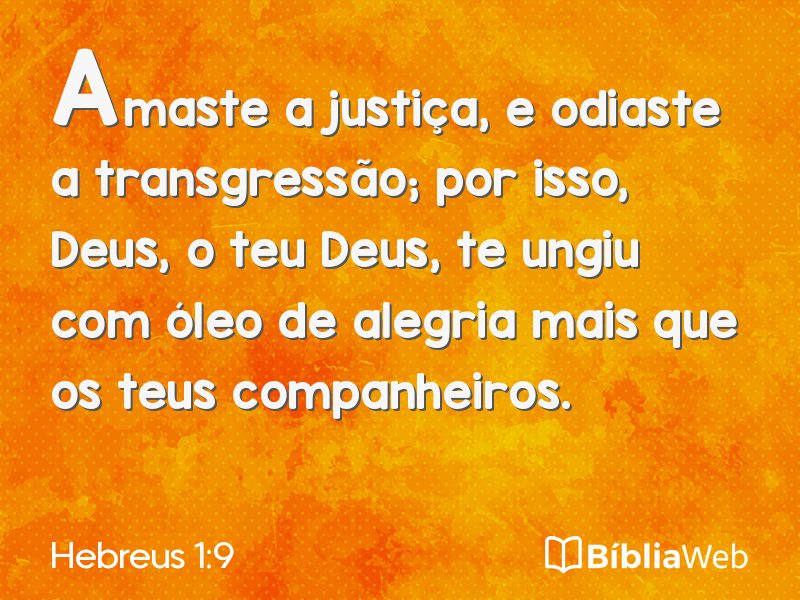 Hebreus 1:9 em imagem para compartilhar