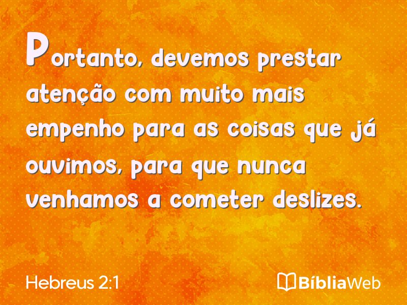 Hebreus 2:1 em imagem para compartilhar