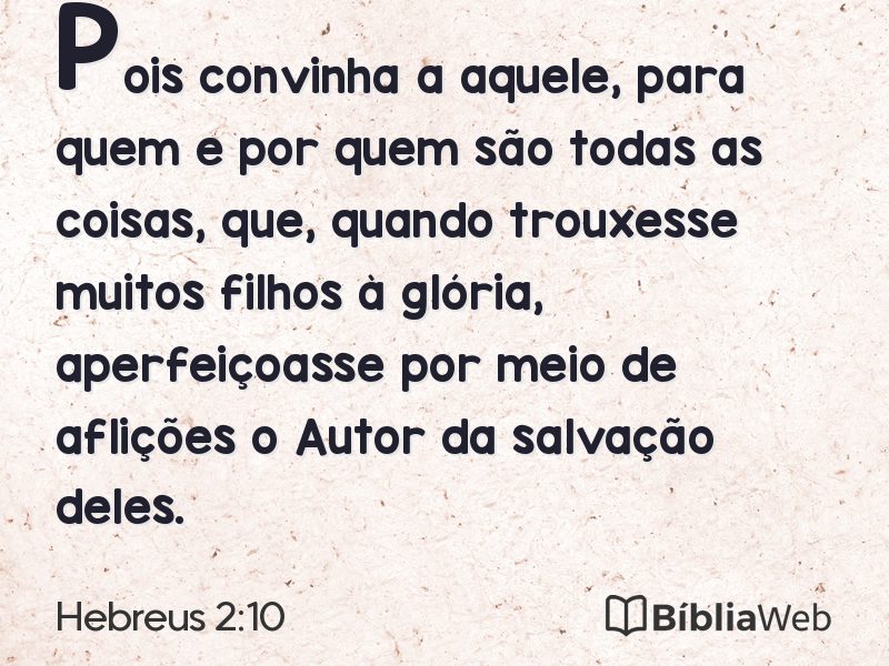 Hebreus 2:10 em imagem para compartilhar